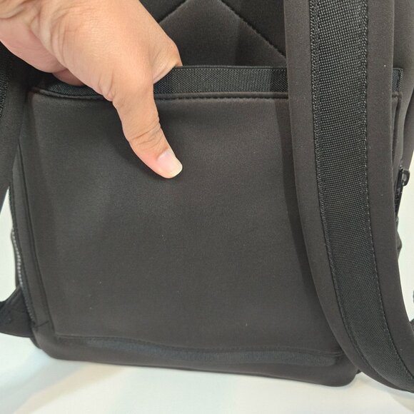Dagne Dover Medium Black Dakota Backpack Neoprene Onyx Embroidered Company Logo - Picture 6 of 12
